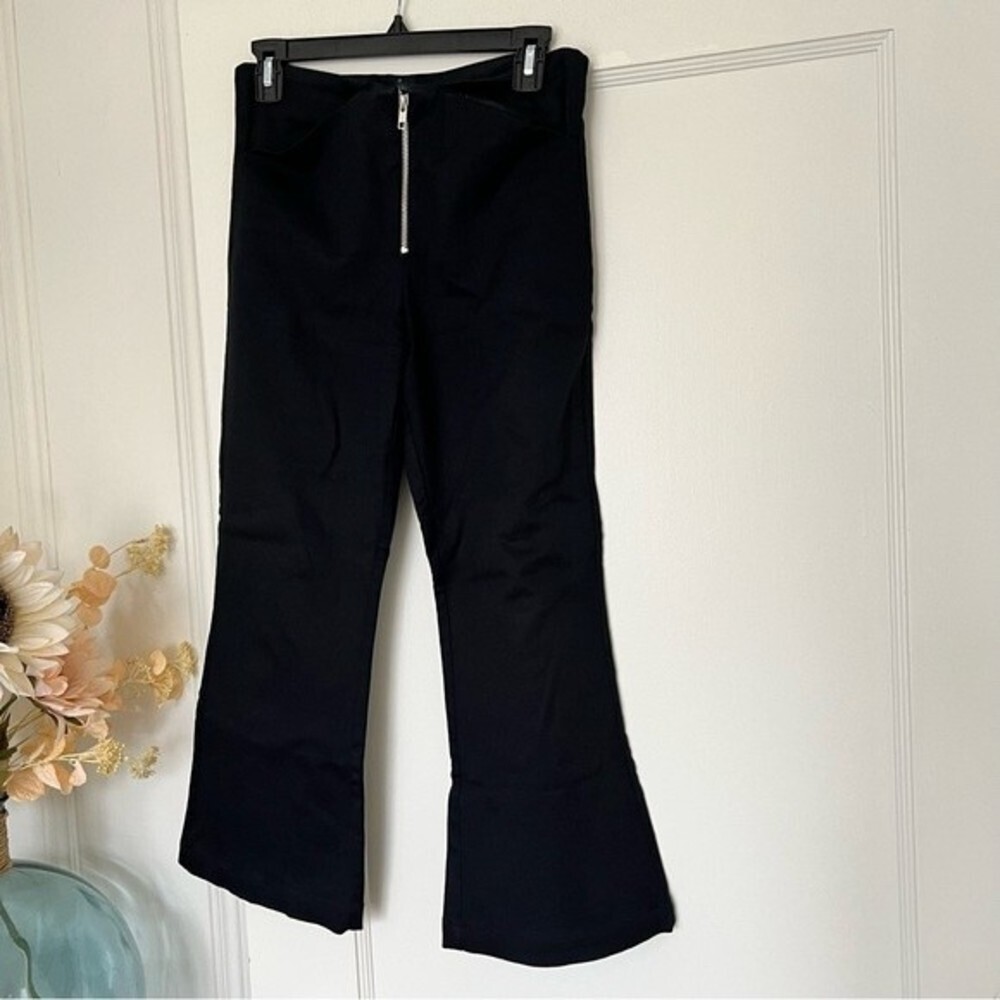 Reformation Black Highwaisted High Rise Cropped Wide Leg Pants EUC